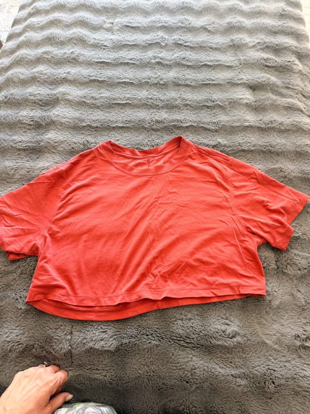 lululemon athletica Coral Cropped Crew Tee